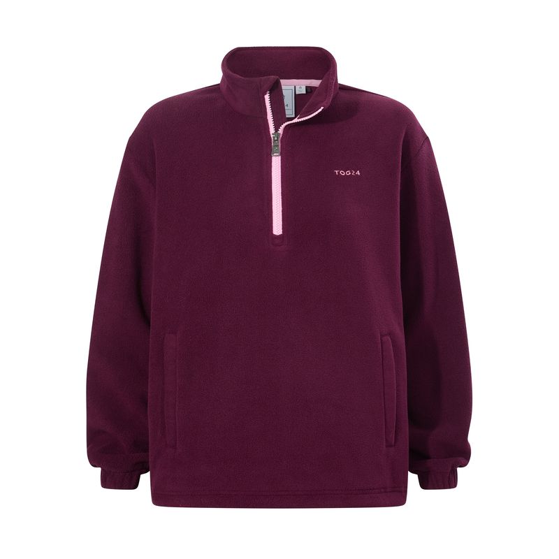 Sachs Womens Midweight Half Zip Fleece Pullover - Aubergine
