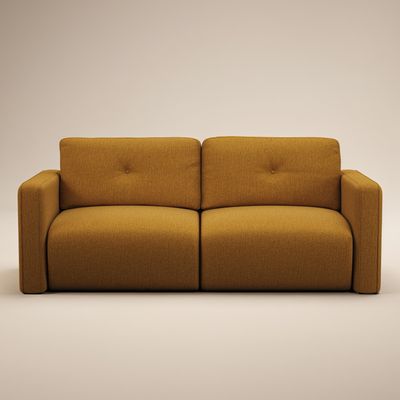 Solace+Co Wilfie 3 Seater Chenille Sofa - Mustard