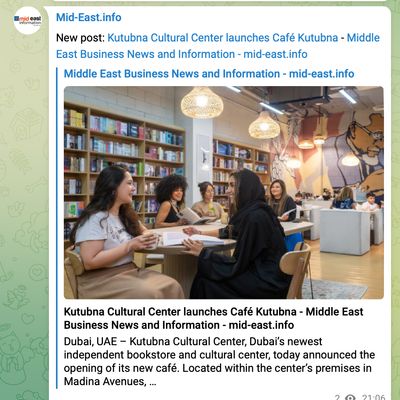 Screencapture of Mid-East Info - Telegram