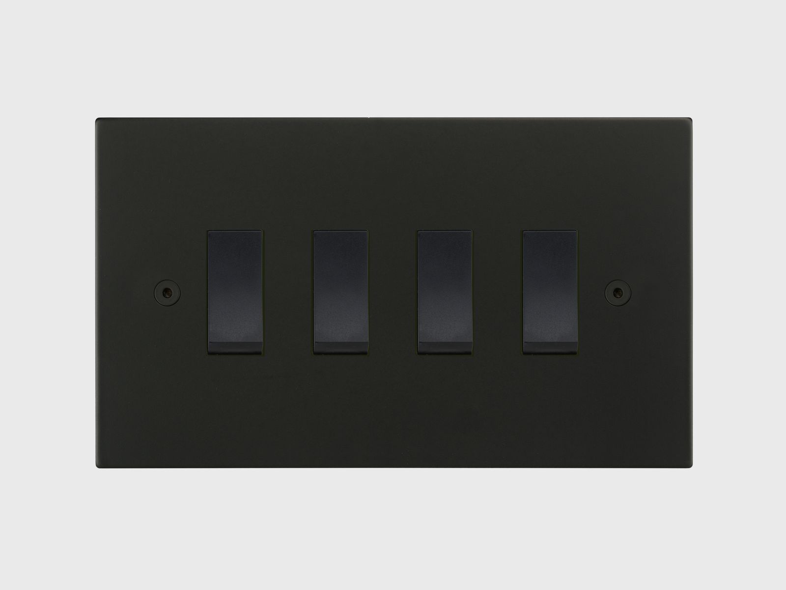 Horizon square faceplate style matt black finish is selected by HBA Residential