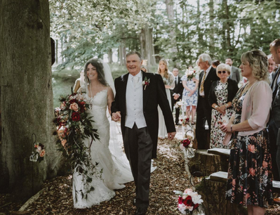Woodland wedding at Langley Castle