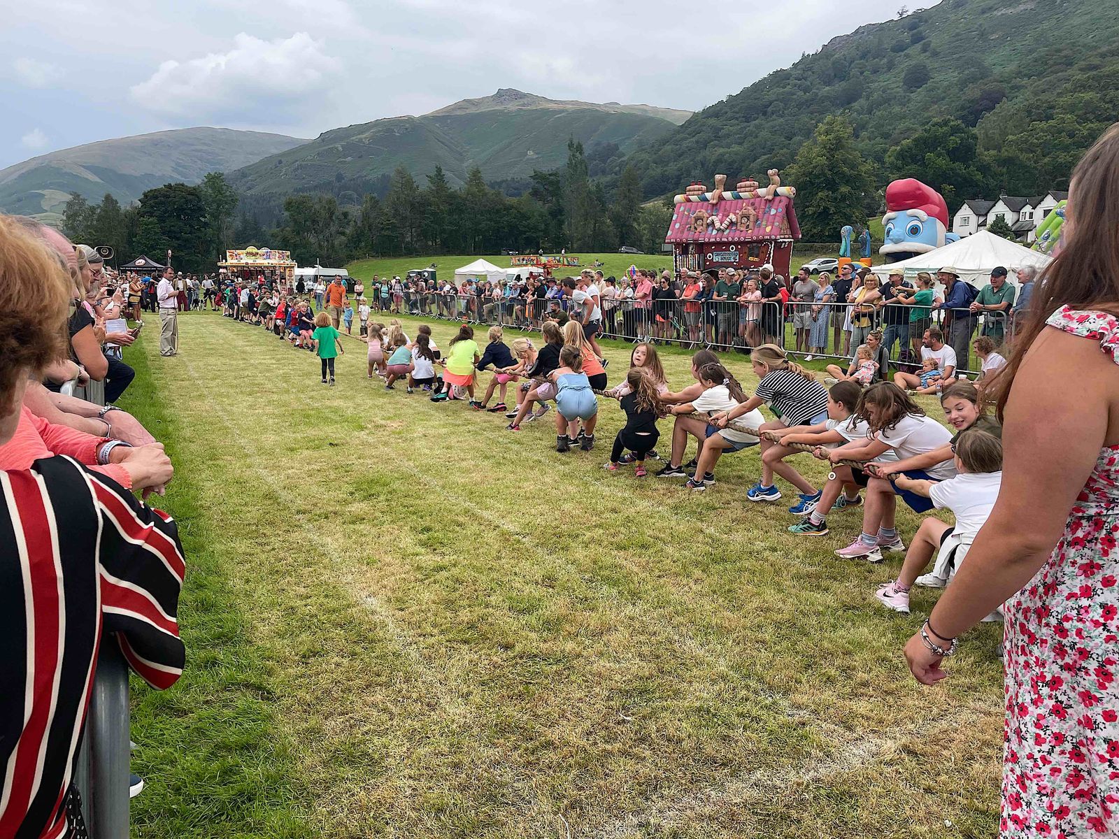 A fun children's tug of war taking place at Grasmere Lakeland Sports and Show