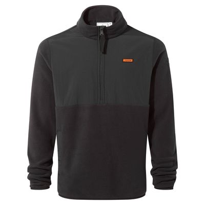 Herwick Men's Half Zip Fleece - Black/Washed Black