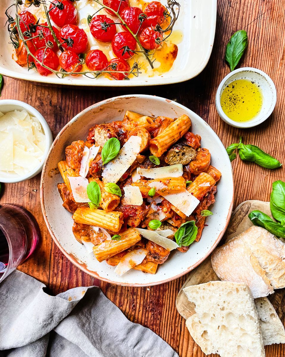 picy Tomato & ‘Sausage’ Rigatoni
