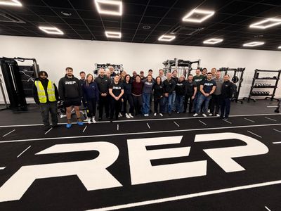 REP Fitness Team at New Gloucester Showroom 
