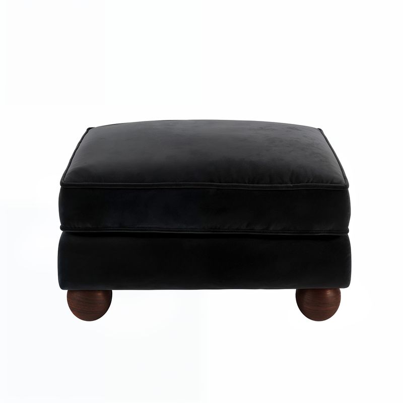 Solace+Co Addison Footstool Velvet - black