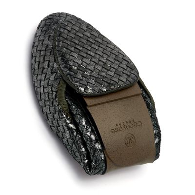 Cocorose London metallic khaki 'Clapham' leather loafers