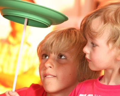 Children taking part in a Circus Avago circus workshop