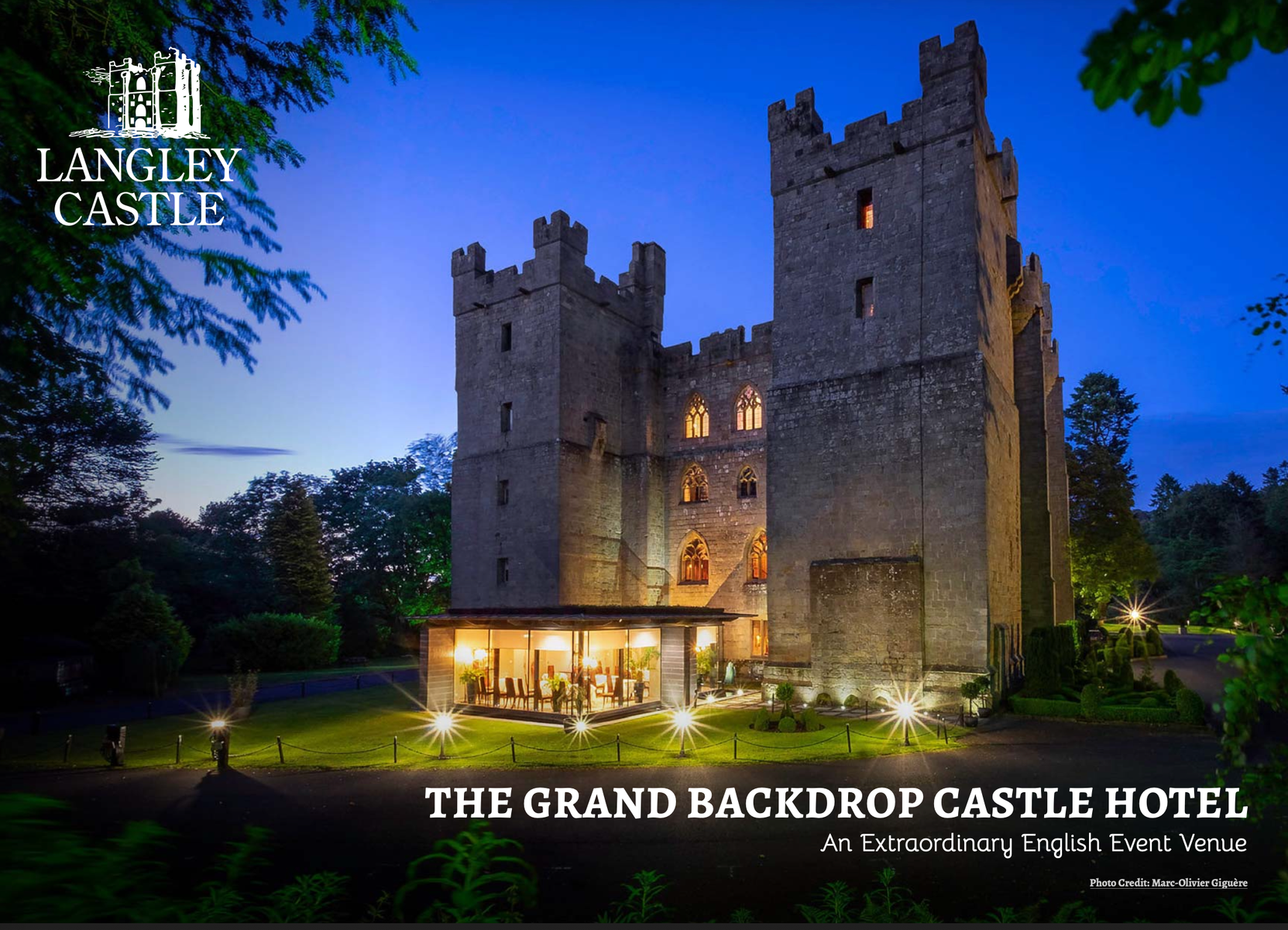 Front cover of the new events guide from Langley Castle Hotel