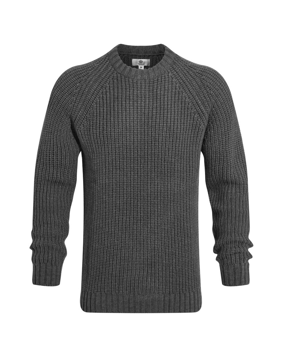 Logan Men's Knitted Jumper - Soot Grey 