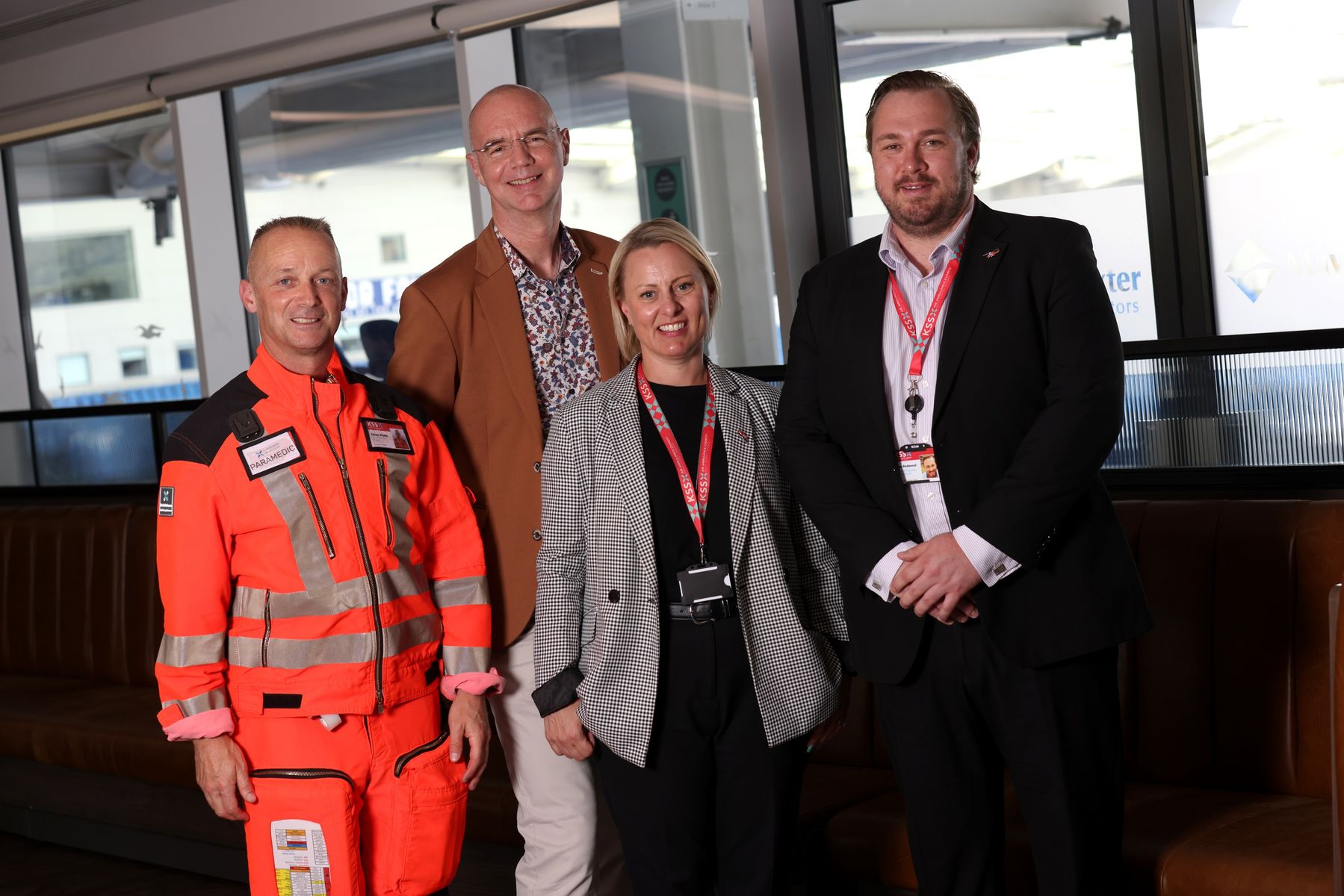 Dean Orgill, chief executive partner at Mayo Wynne Baxter (second from left) visits KSS.