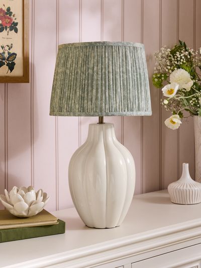 Scallop Table Lamp in Cream Ceramic Base Only