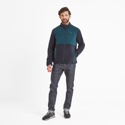 Banwell Men's Microfleece Jacket - Dark Indigo/Petrol Green