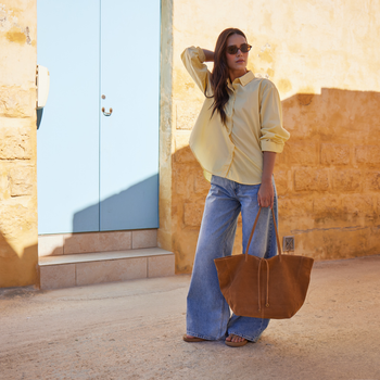 Marnie Womens 100% Cotton Oversized Shirt - Butter Yellow