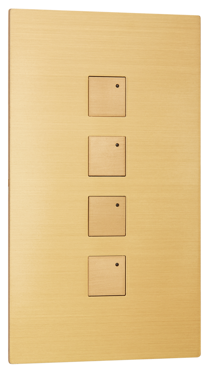 4G vertical Control switches with LEDs, Ochre finish