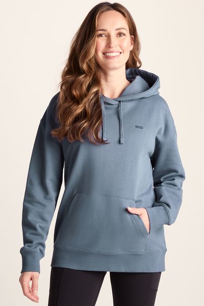 Meera Womens 100% Cotton Oversized Hoody - Smokey Blue