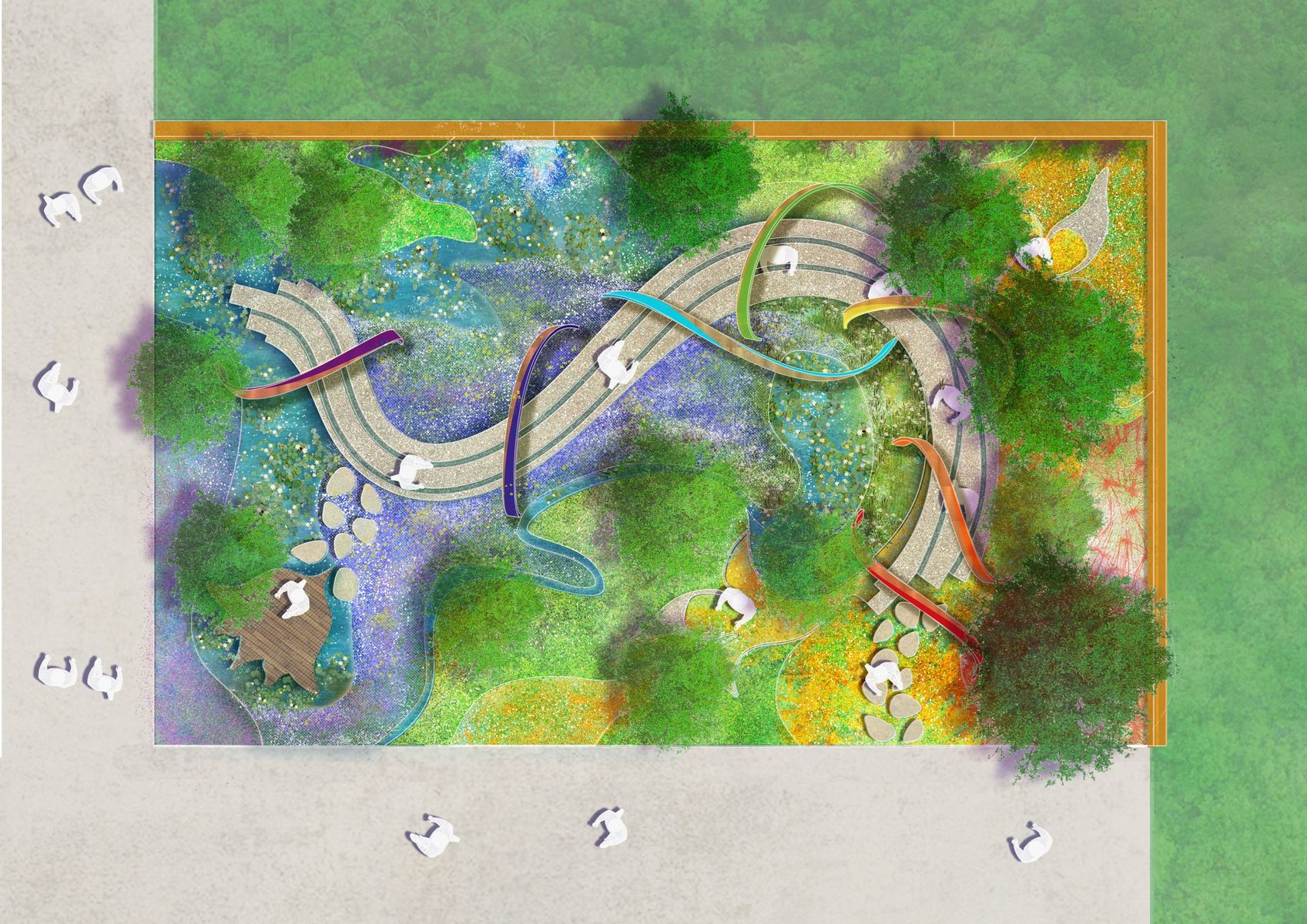 Rainbow Garden – The Messenger`s Path - Plan View - Designed by Grant Associates.jpg