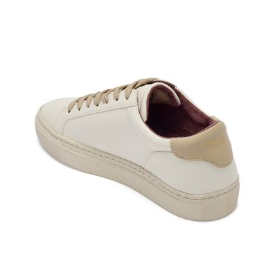 Plant-powered 'Kew' vegan trainer from Cocorose London, in white with beige heel tab