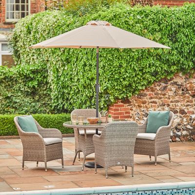 Matilda 4 Seat Dining Set with Parasol
