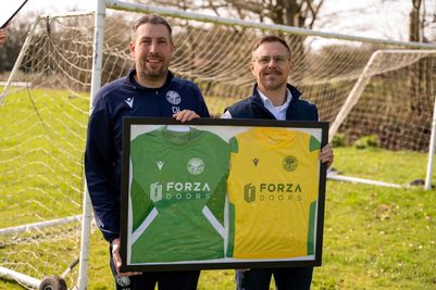 Chris Holland (left) and Will Hunnam (right) with Forza Doors-sponsored kit.