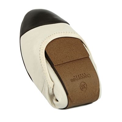 Harrow White with Black Cap Ballerinas from Cocorose London