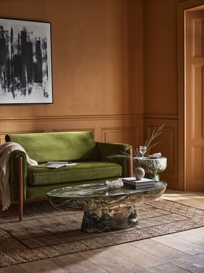Lucy Coffee Table Green Marble Finish