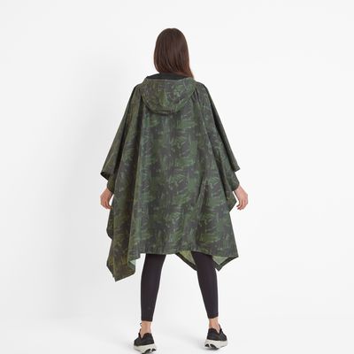 Drench Unisex Poncho - Forage Green Print