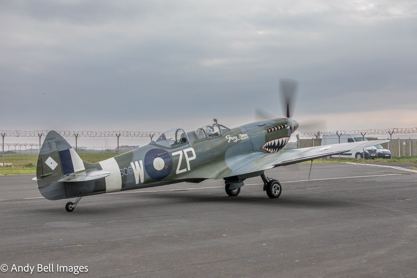 Spitfire on the ground at Hangar 42, the Spitfire Visitor Centre, Blackpool