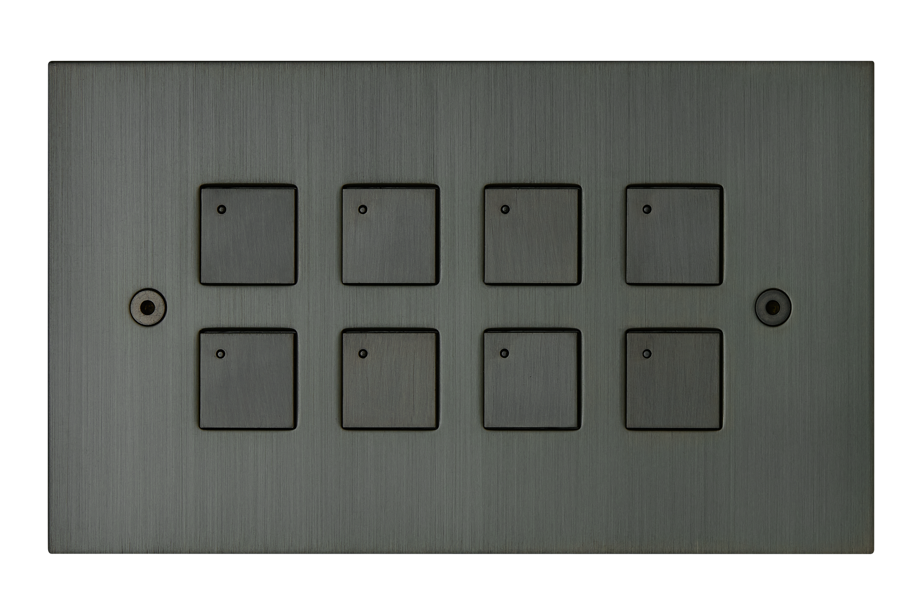 8 gang horizontal, buttons with LEDs, Jordan bronze finish