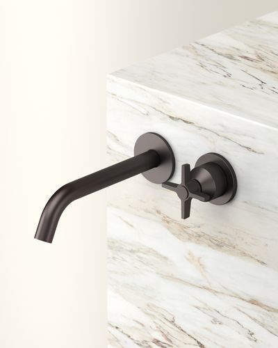 Folio Wall Mounted Basin Tap in Dark Bronze