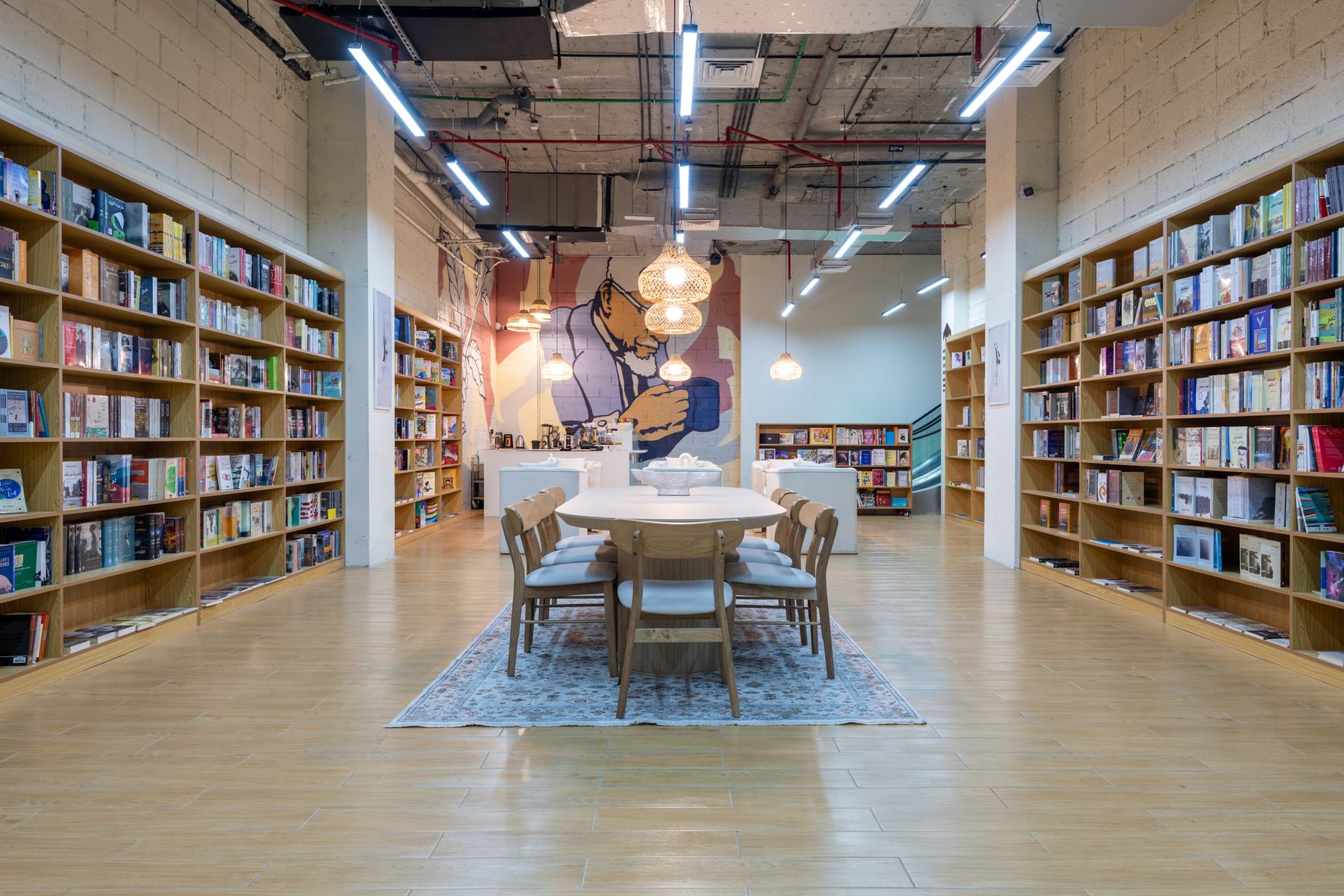 Seating area and shelves - ground floor