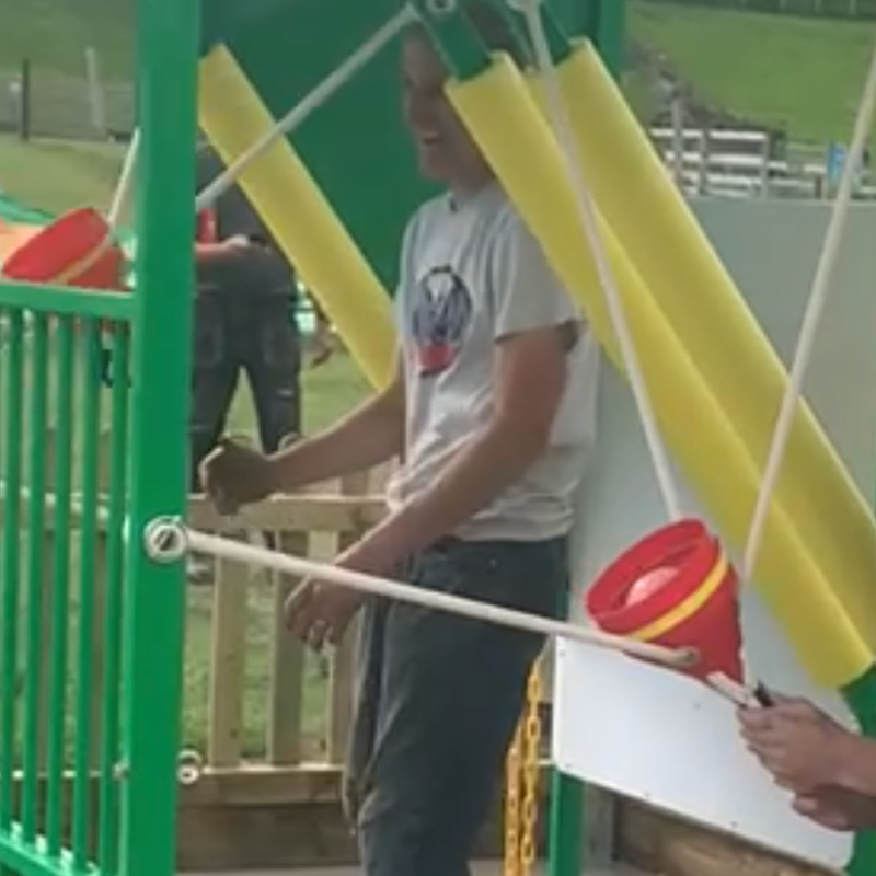 New Water Wars attraction at the Lakeland Maze Farm Park near Kendal, the Lake District