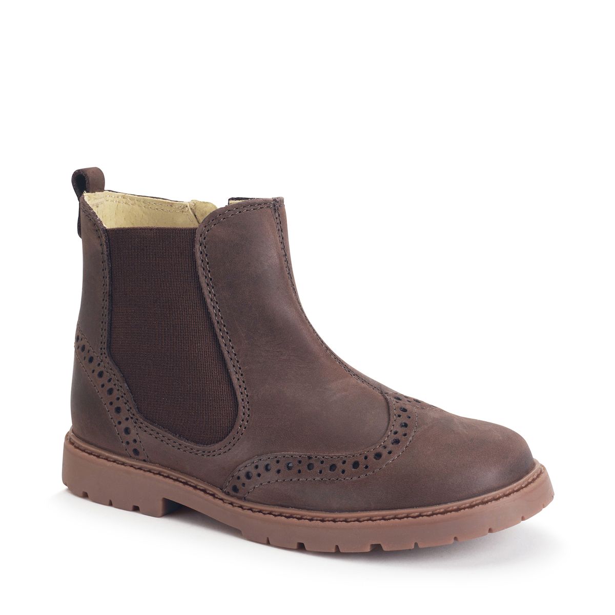 Chelsea, Brown leather kids zip-up ankle boots
