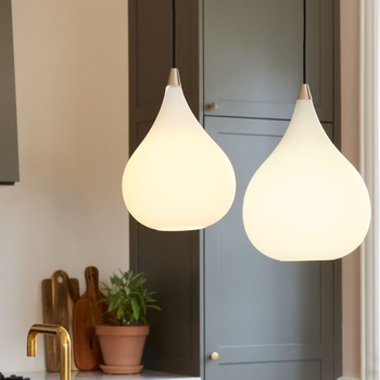 Suggested Header 2000px Black By Design, Halo Design Drops Opal Glass Pendant Light  Steel   30cm, £413, 8635584.jpg