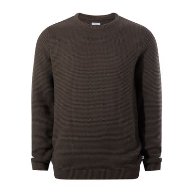 Ethan Mens Crew Neck Knit Jumper - Ash Brown
