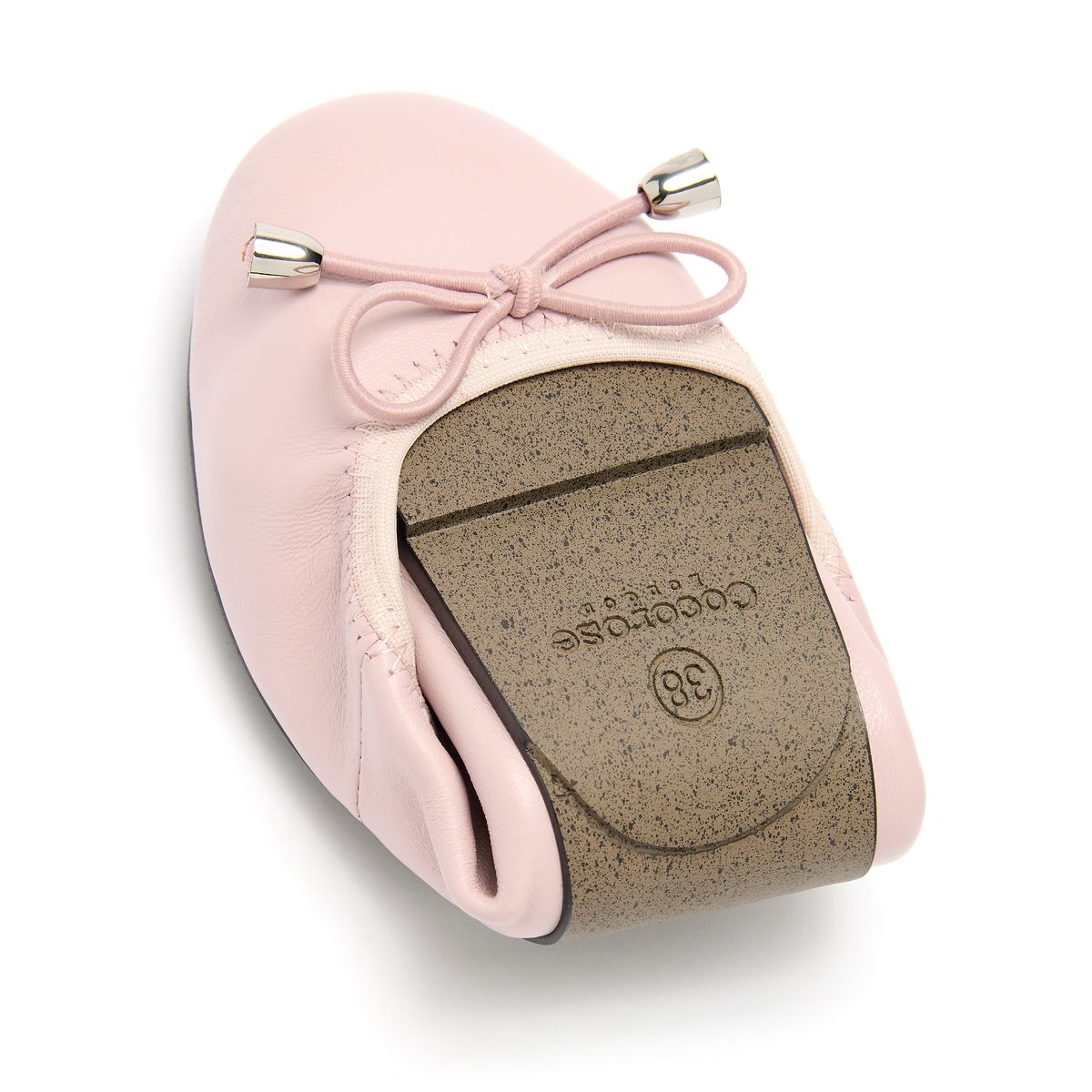 Sandringham Pastel Pink Leather Ballet Flats from Cocorose London