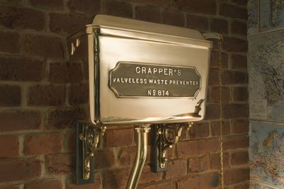 High Level Polished Brass Cistern
