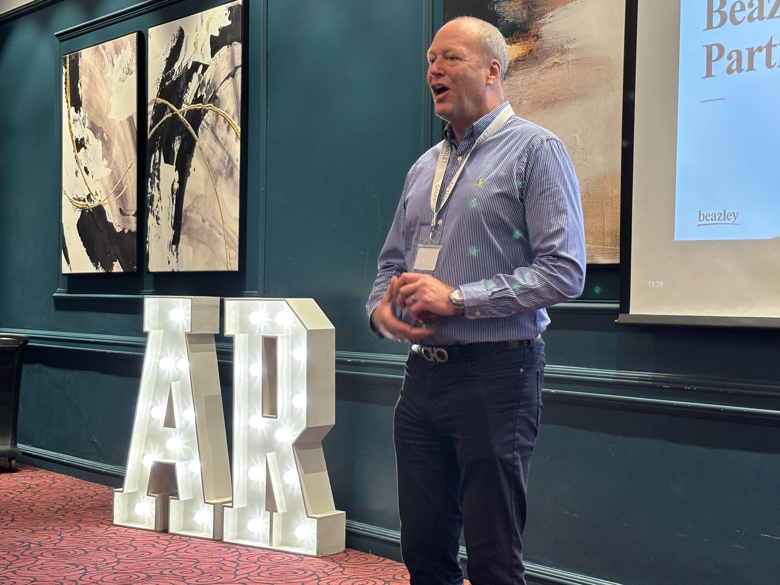 Gauntlet Group managing director, Roger Gaunt, speaking at the Gauntlet AR Network conference 2025.