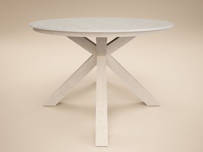 SOLACE+CO Florence Round Garden Sintered Stone Dining Table Wood & Louisa Chairs Beige Set of 4