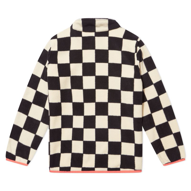 Brecknock Kids Shaun the Sheep Fleece Zip Neck - Black Woolly Checkerboard