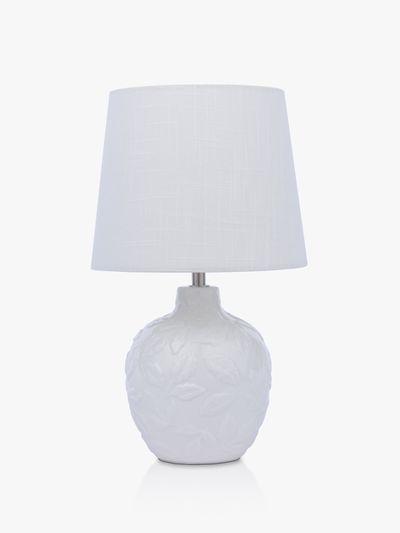 Redhall Table Lamp White Ceramic and Polished Chrome With Shade