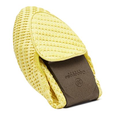 Clapham Yellow Woven Leather Loafers from Cocorose London