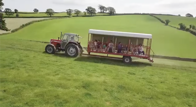 Tractor and Trailer ride at the Lakeland Maze Farm Park in Sedgwick near Kendal