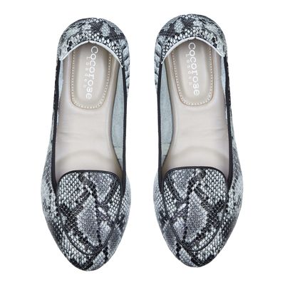 Grey snake print loafer from Cocorose London