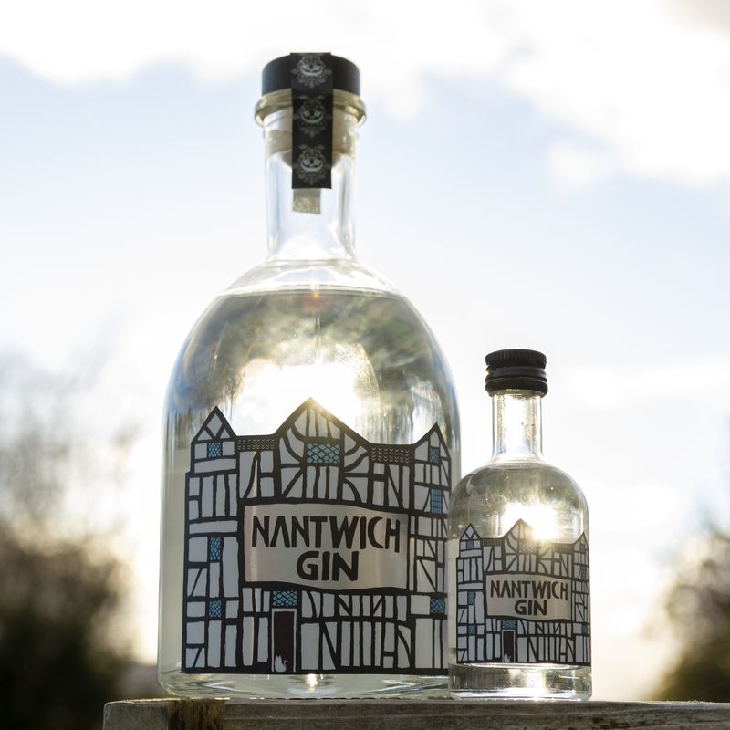 Nantwich Gin - bottle and miniature