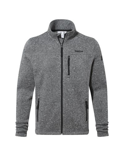 Cresswell Men's Knit look Fleece Jacket - Dark Grey Marl
