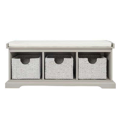 Hallway Bench With Three Storage Basket