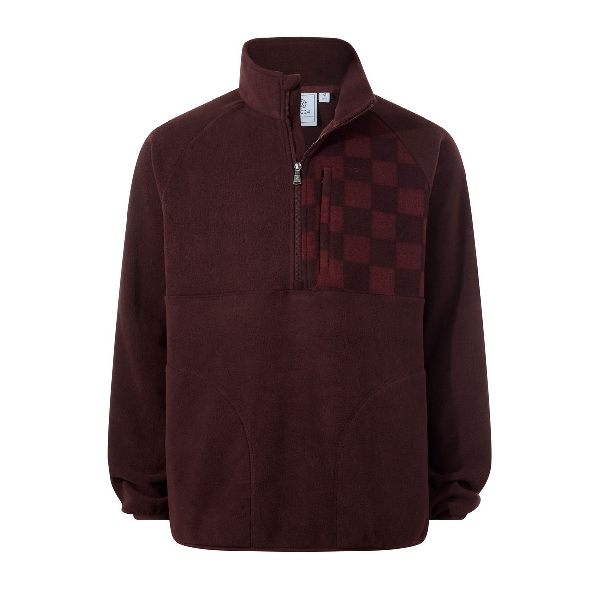 Barker Mens Midweight Microfleece Half Zip Pullover - Deep Brown