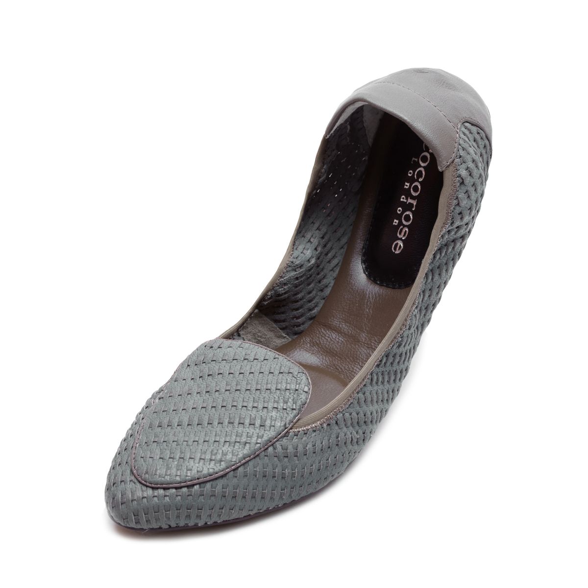 Grey woven leather loafer from Cocorose London