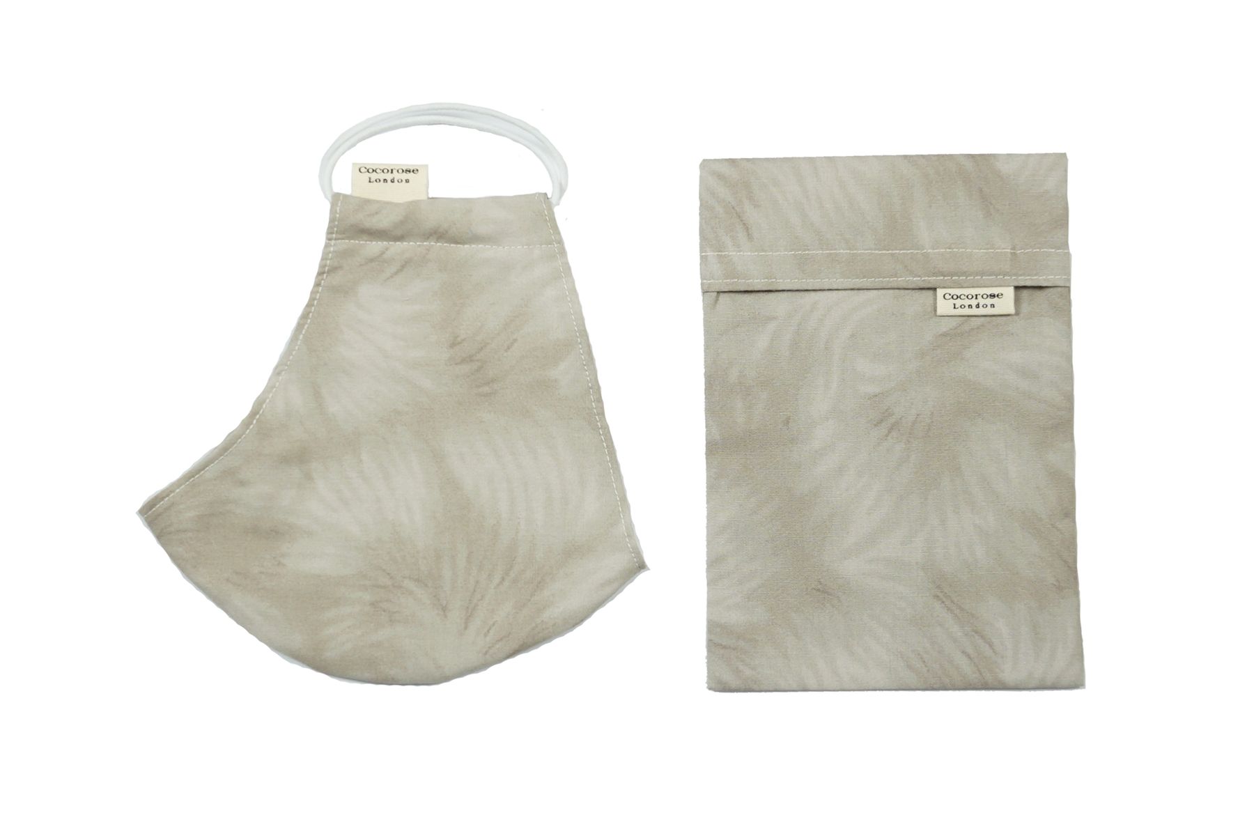 Watercolour Grey cotton face mask by Cocorose London